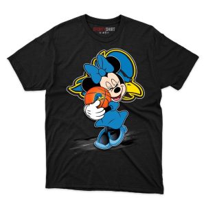 Delaware Fightin Blue Hens Minnie Mouse Ball T Shirt - Image 1