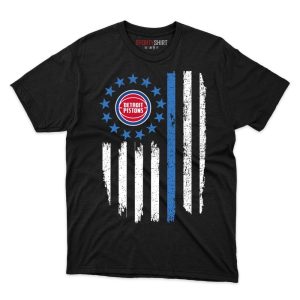 Detroit Pistons Betsy Ross Flag Edition Fan Gift T Shirt - Image 1