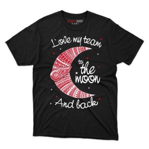 Detroit Red Wings I Love My Team To The Moon And Back T Shirt - Image 1