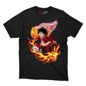 Detroit Red Wings Luffy One Piece T Shirt - Image 1
