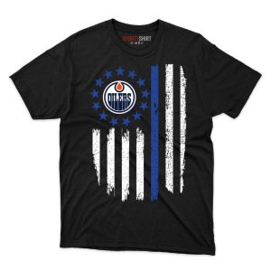 Edmonton Oilers Betsy Ross Flag Edition Fan Gift T Shirt - Image 1
