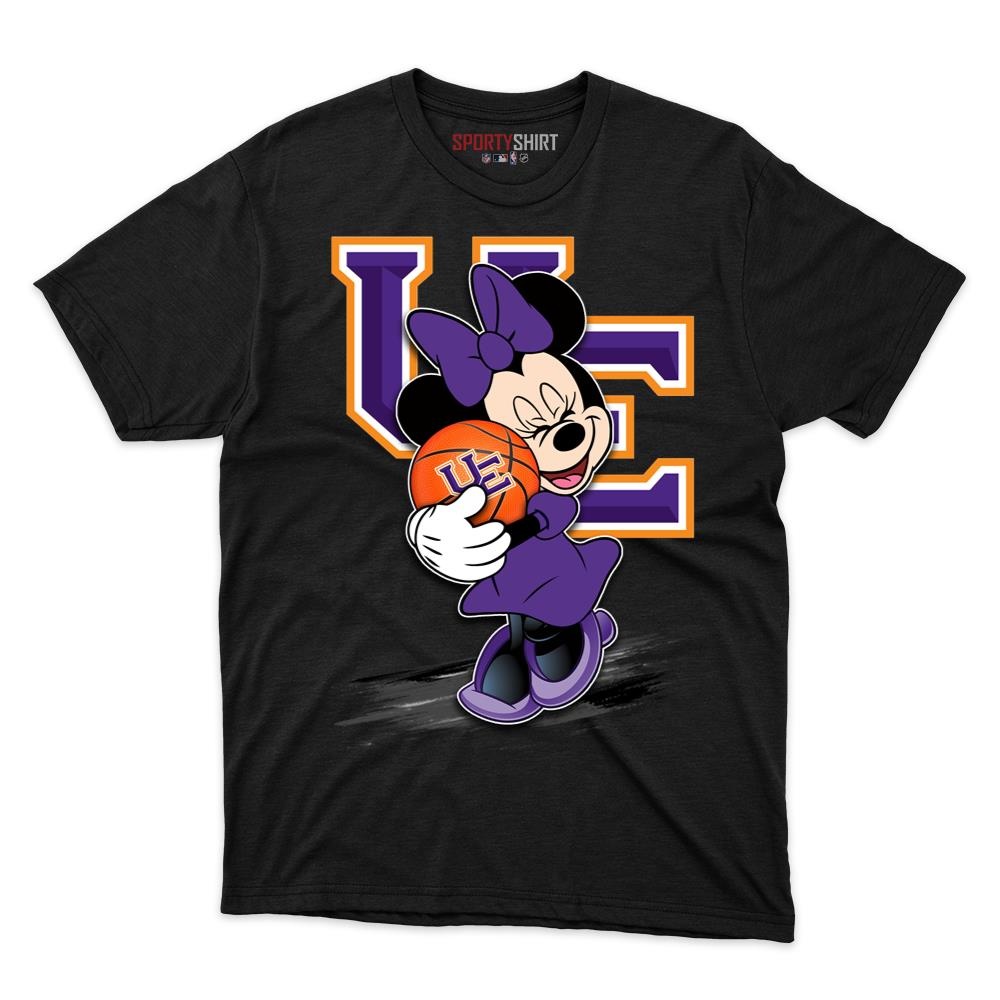 evansville purple aces minnie mouse ball t shirt 1 Evansville Purple Aces Minnie Mouse Ball T Shirt - Image 1