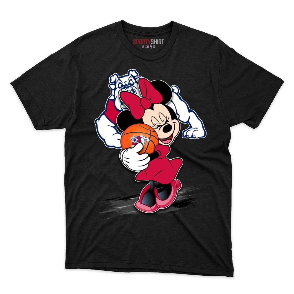 fresno state bulldogs minnie mouse ball t shirt 1 Fresno State Bulldogs Minnie Mouse Ball T Shirt - Image 1