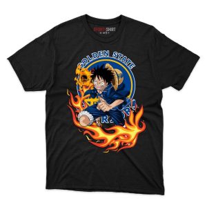Golden State Warriors Luffy One Piece T Shirt - Image 1