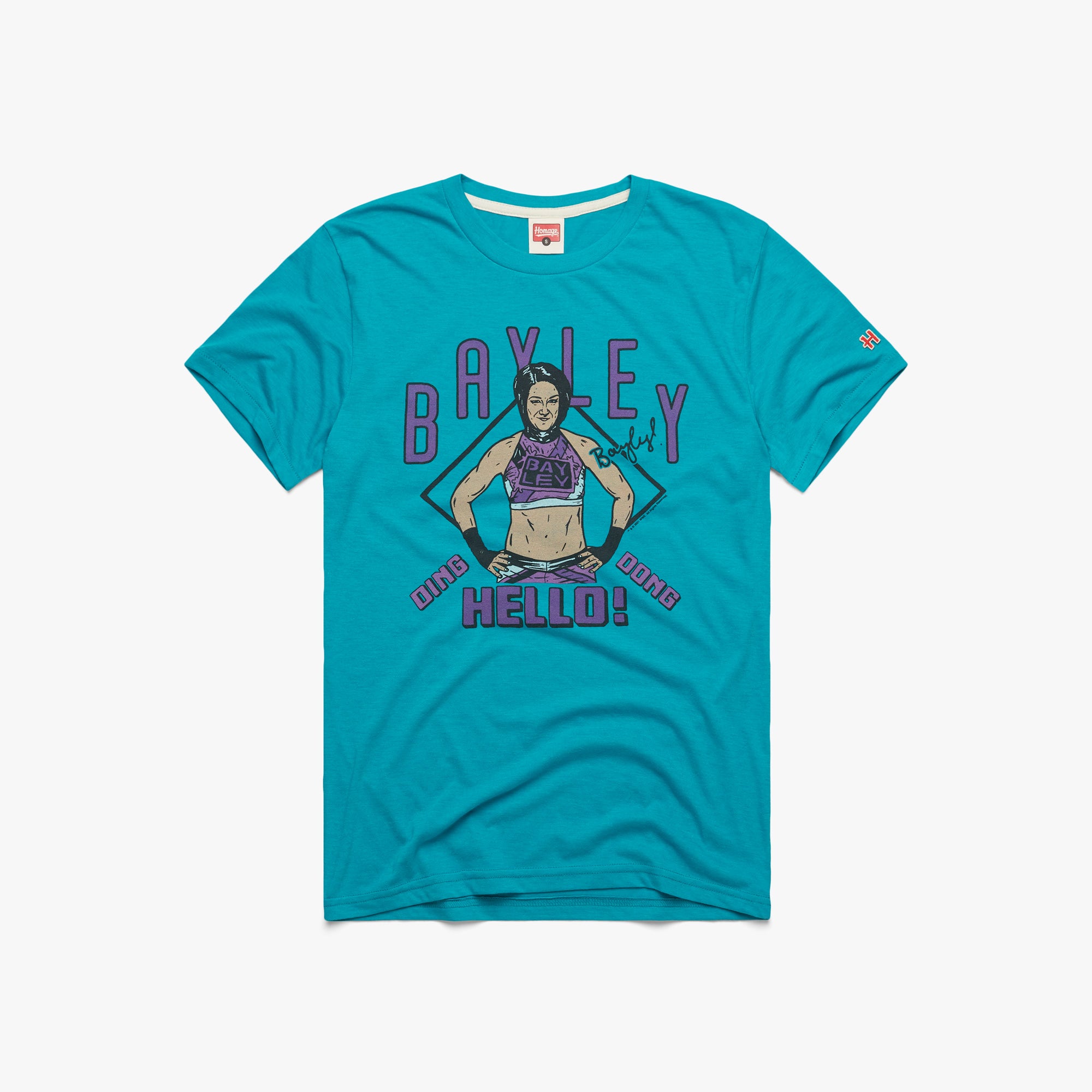 Bayley Ding Dong Hello 01011041826 teal flat.jpg Bayley Ding Dong Hello!