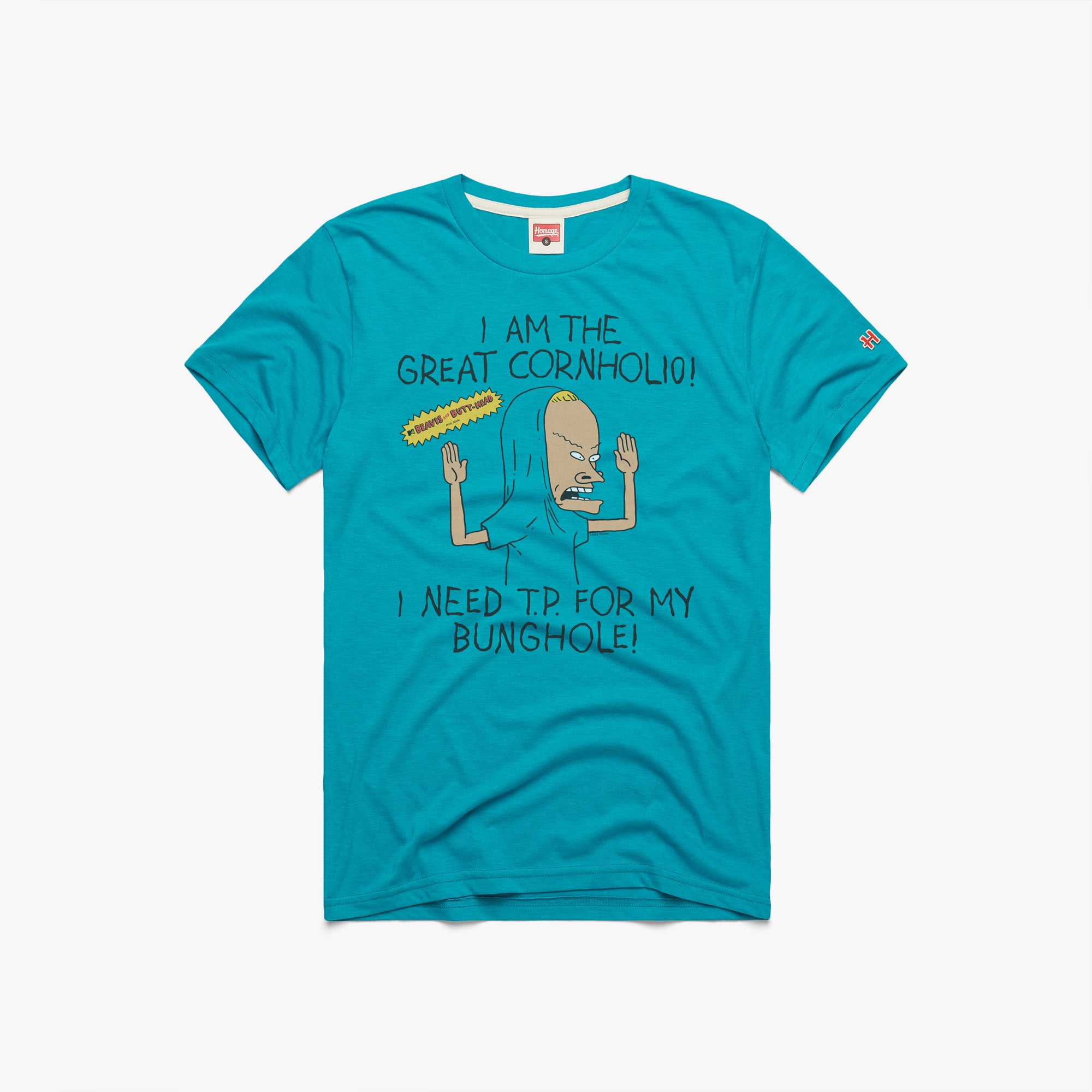 Beavis And Butt Head Great Cornholio 01011160426 Teal Flat.jpg Beavis And Butt-Head Great Cornholio