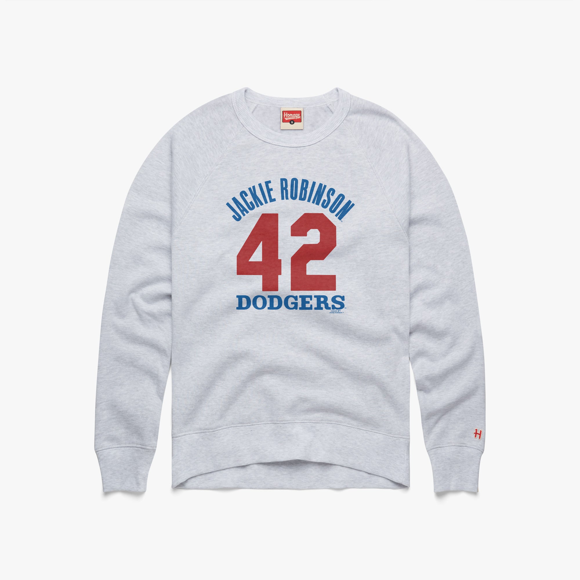 Dodgers Jackie Robinson 42 Crewneck 01151862241 Ash Flat.jpg Dodgers Jackie Robinson 42 Crewneck