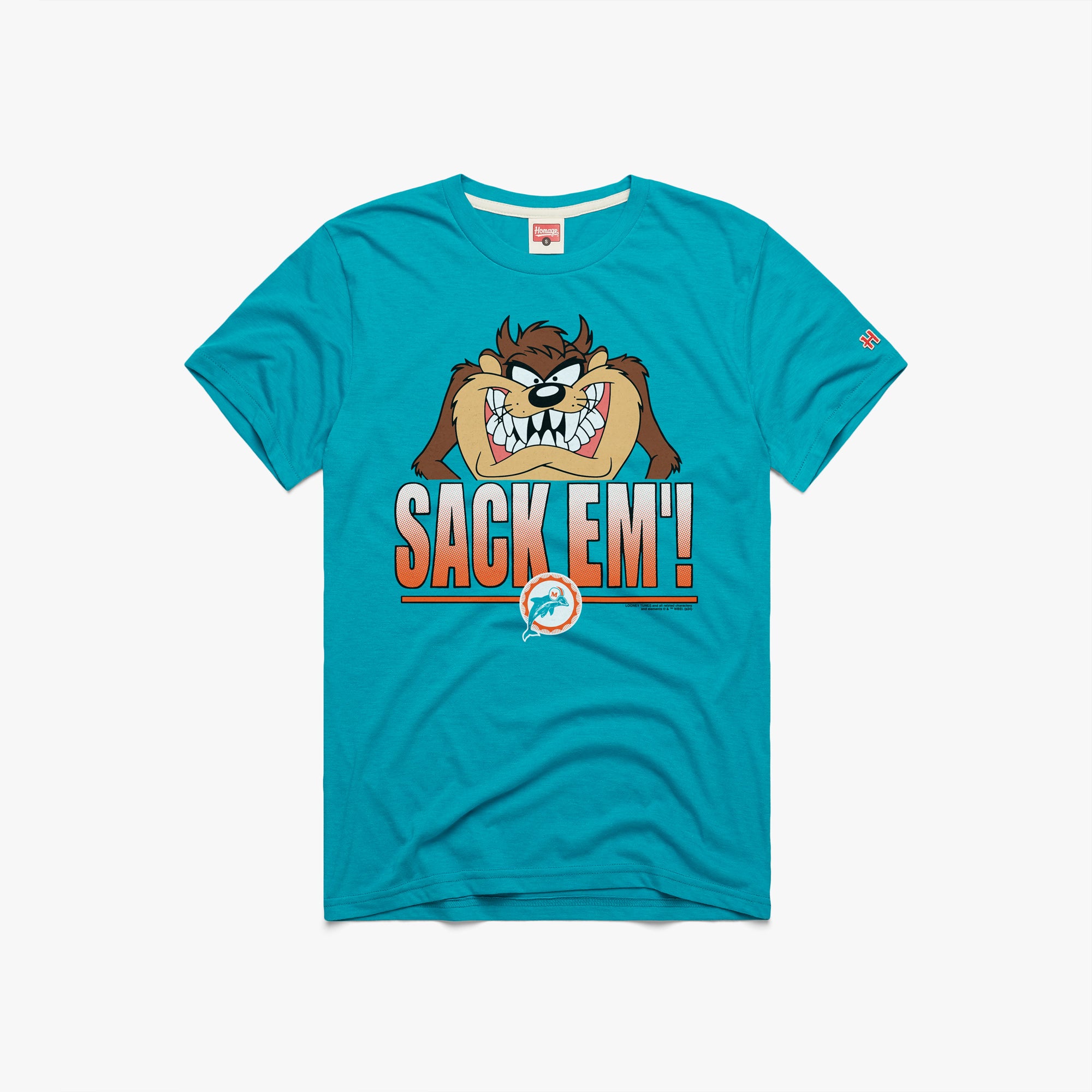 Looney Tunes Taz Sack Em x Miami Dolphins 01012152926 Teal Flat.jpg Looney Tunes Taz Sack Em' x Miami Dolphins