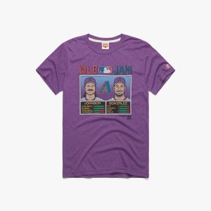 MLB Jam Arizona Diamondbacks Johnson And Gonzalez Purple T-Shirt