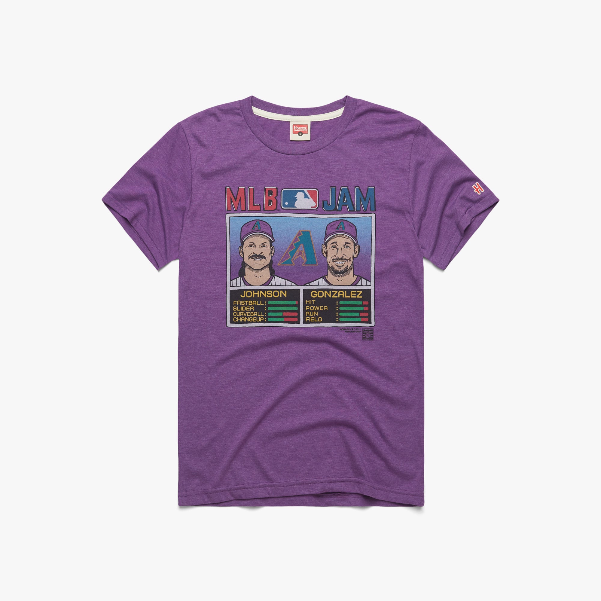 MLB Jam Diamondbacks Johnson And Gonzalez 01010978727 royal purple flat.jpg MLB Jam Arizona Diamondbacks Johnson And Gonzalez Purple T-Shirt