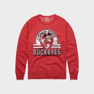 Mickey Mouse x Ohio State Crewneck::Red