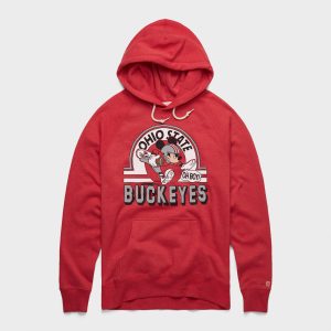 Mickey Mouse x Ohio State Hoodie::Red
