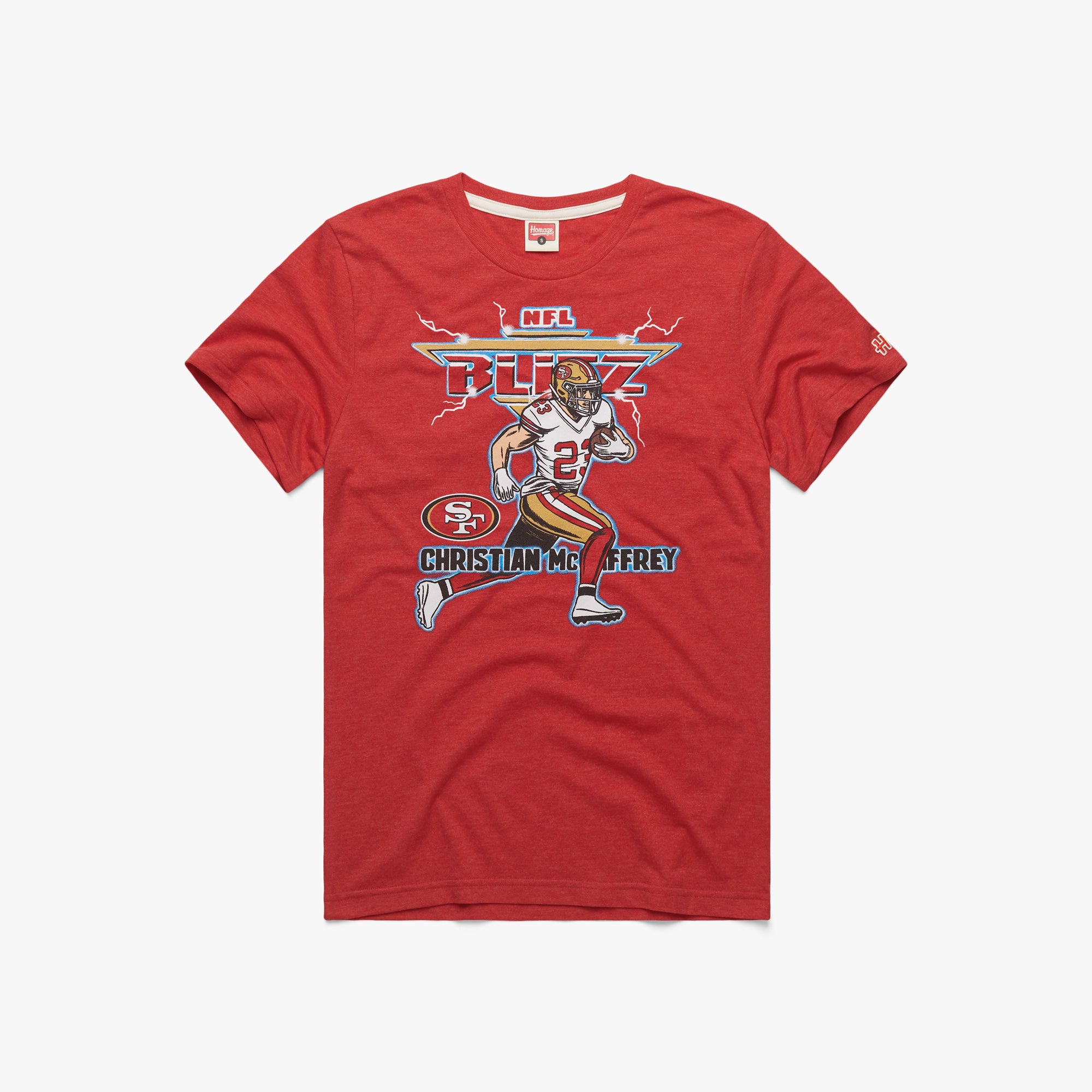 NFL Blitz 49ers Christian McCaffrey 01011395917 red flat.jpg NFL Blitz 49ers Christian McCaffrey