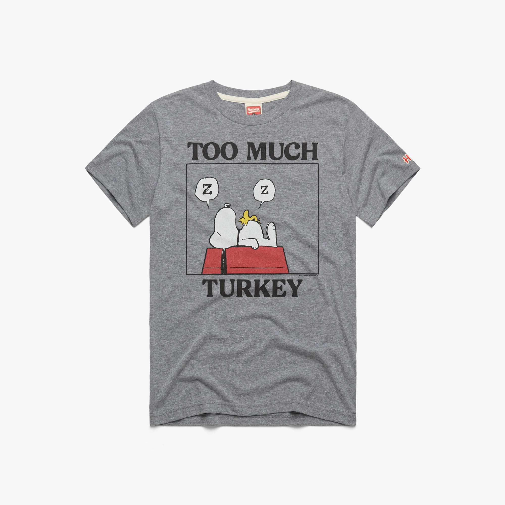 Peanuts Snoopy Too Much Turkey 01011672901 grey flat 1.jpg Peanuts Snoopy Too Much Turkey