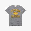 Gray t-shirt with 'Pittsburgh Steelers' text and football graphic on a white background