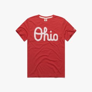 Script Ohio Front::Red/White Ink