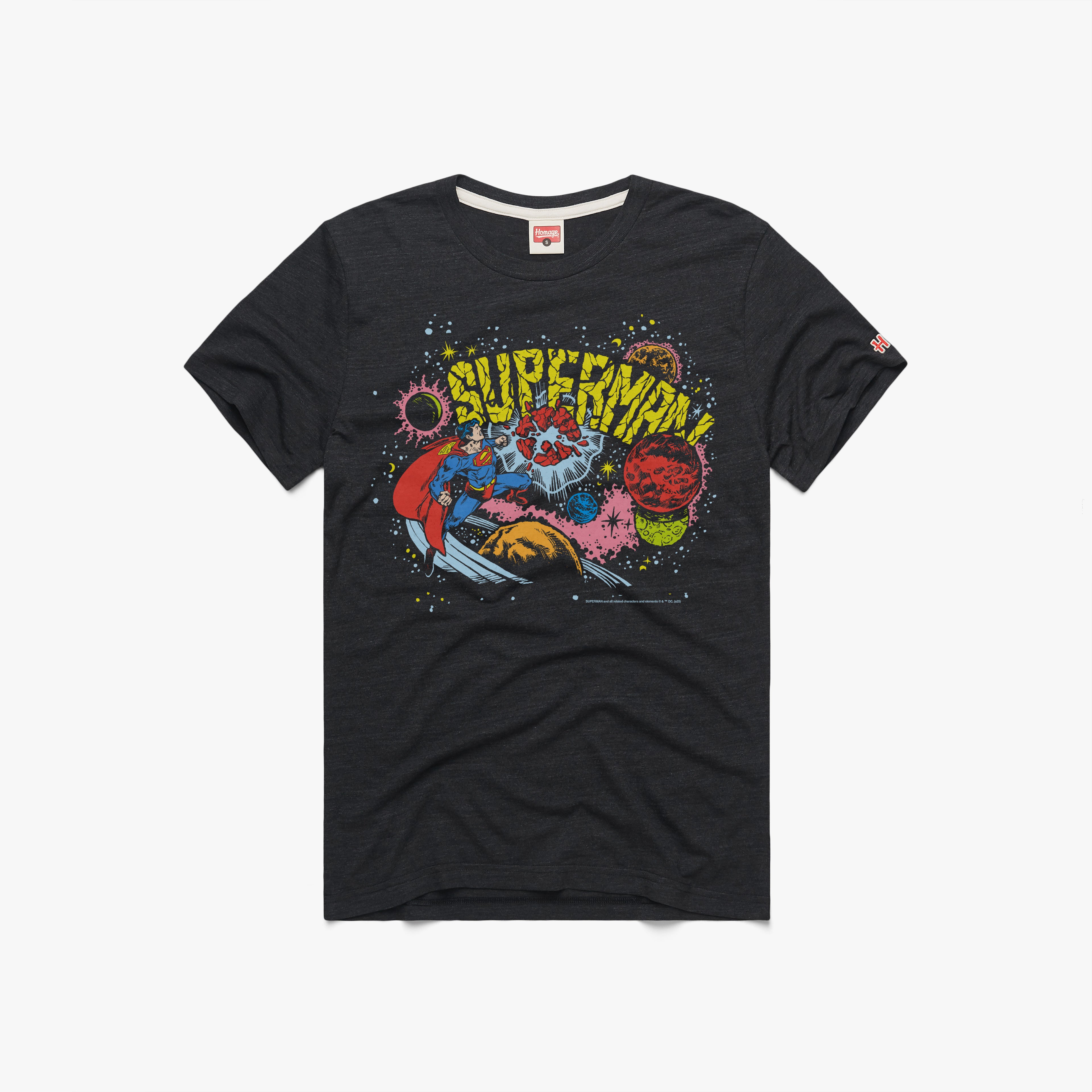 Superman Cosmic 01012533130 Charcoal Flat.jpg Superman Cosmic DC Comics Graphic T-Shirt