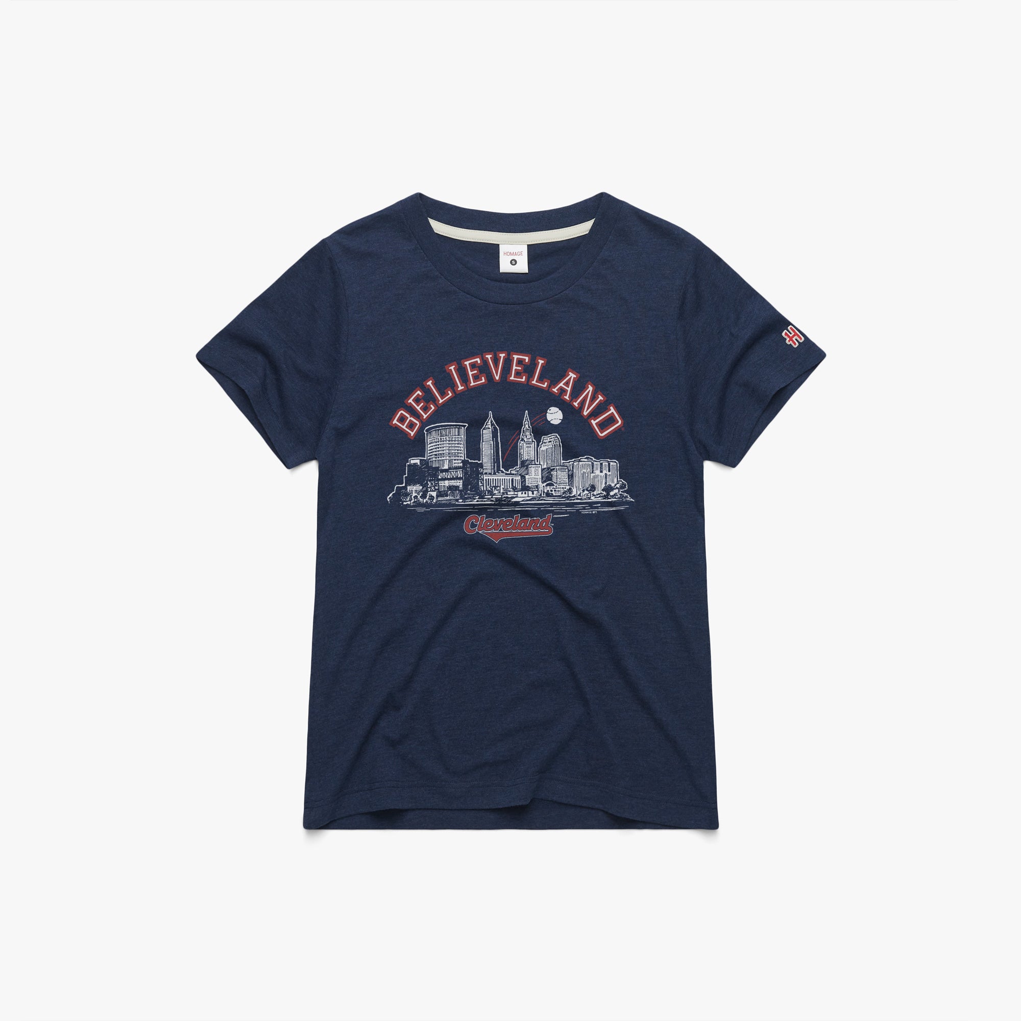Women s Believeland Cleveland Baseball 02011957335 Navy Flat.jpg Women's Believeland Cleveland Baseball