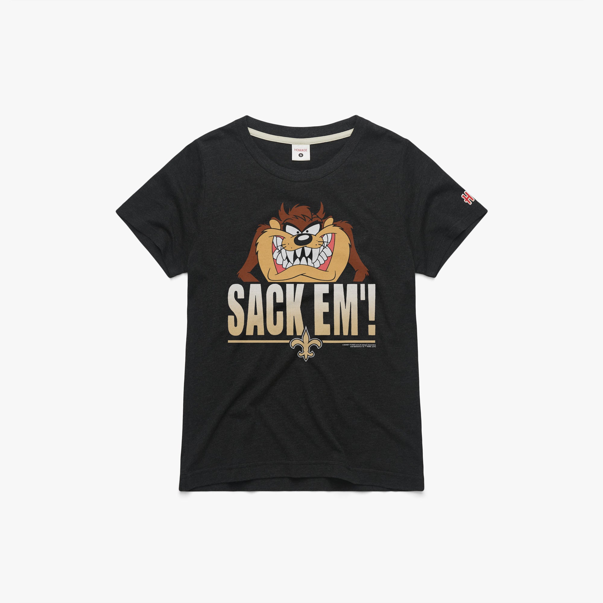 Women s Looney Tunes Taz Sack Em x New Orleans Saints 02012157730 Charcoal Flat.jpg Women's Looney Tunes Taz Sack Em' x New Orleans Saints