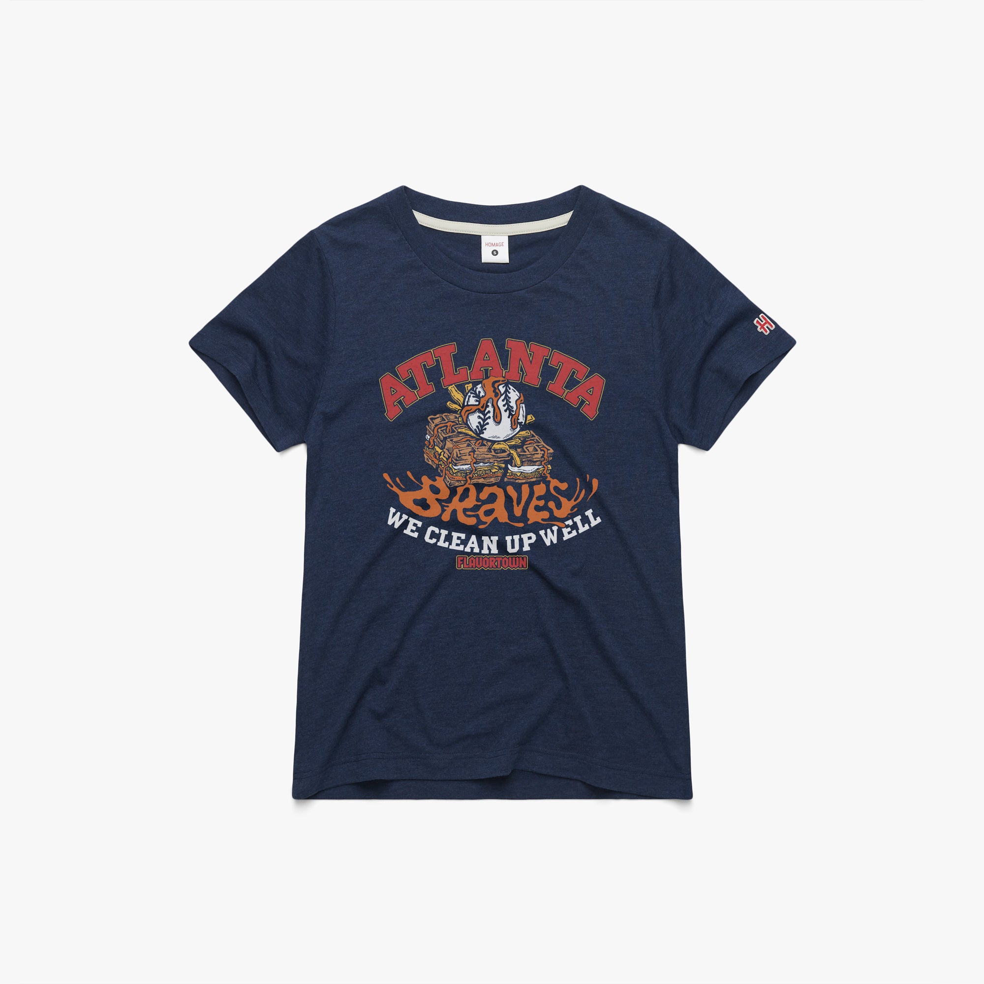 Women s MLB x Flavortown Atlanta Braves 02011999335 Navy Flat.jpg Women's MLB x Flavortown Atlanta Braves