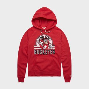 Women's Mickey Mouse x Ohio State Hoodie::Red
