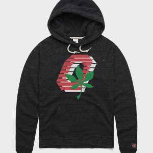 Women's Ohio State Buckeye Leaf Hoodie::Charcoal