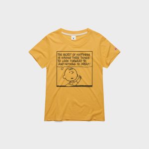 Women's Peanuts Charlie Brown Secret Of Happiness::Gold