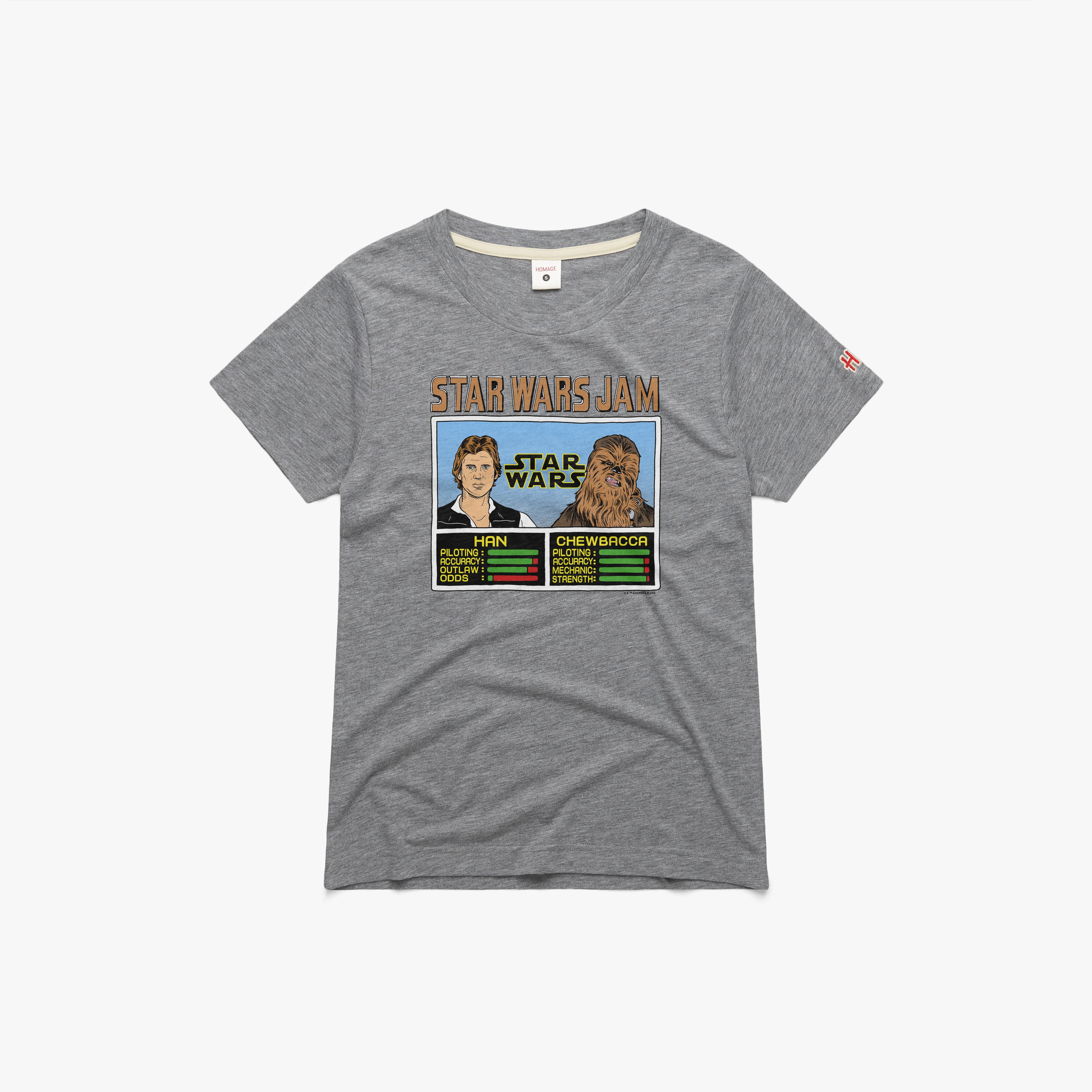 Women s Star Wars Jam Han And Chewbacca 02012527101 Grey Flat.jpg Women's Star Wars Jam Han And Chewbacca