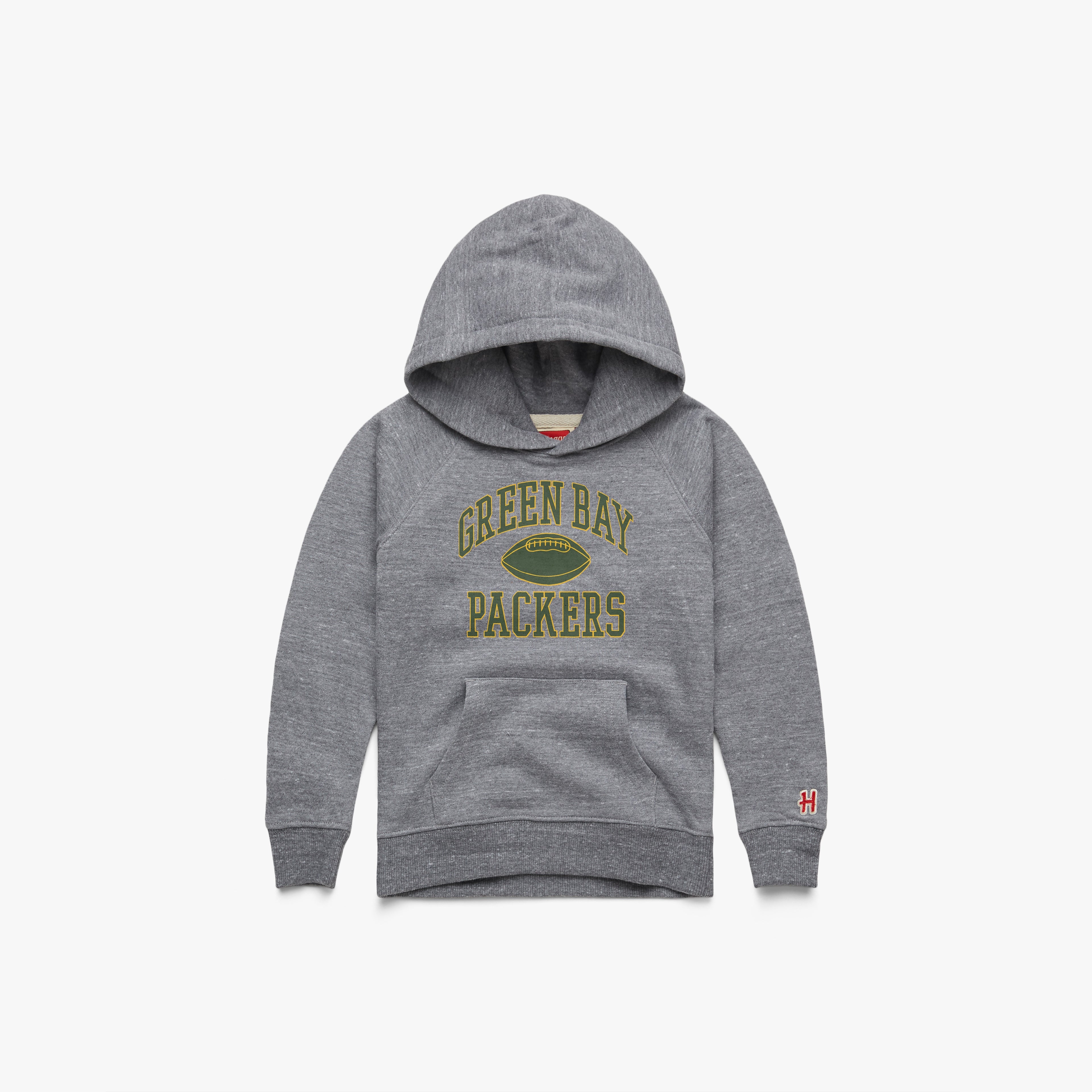 Youth Green Bay Packers Gridiron Hoodie 03162603501 Grey Flat.jpg Youth Green Bay Packers Gridiron Hoodie