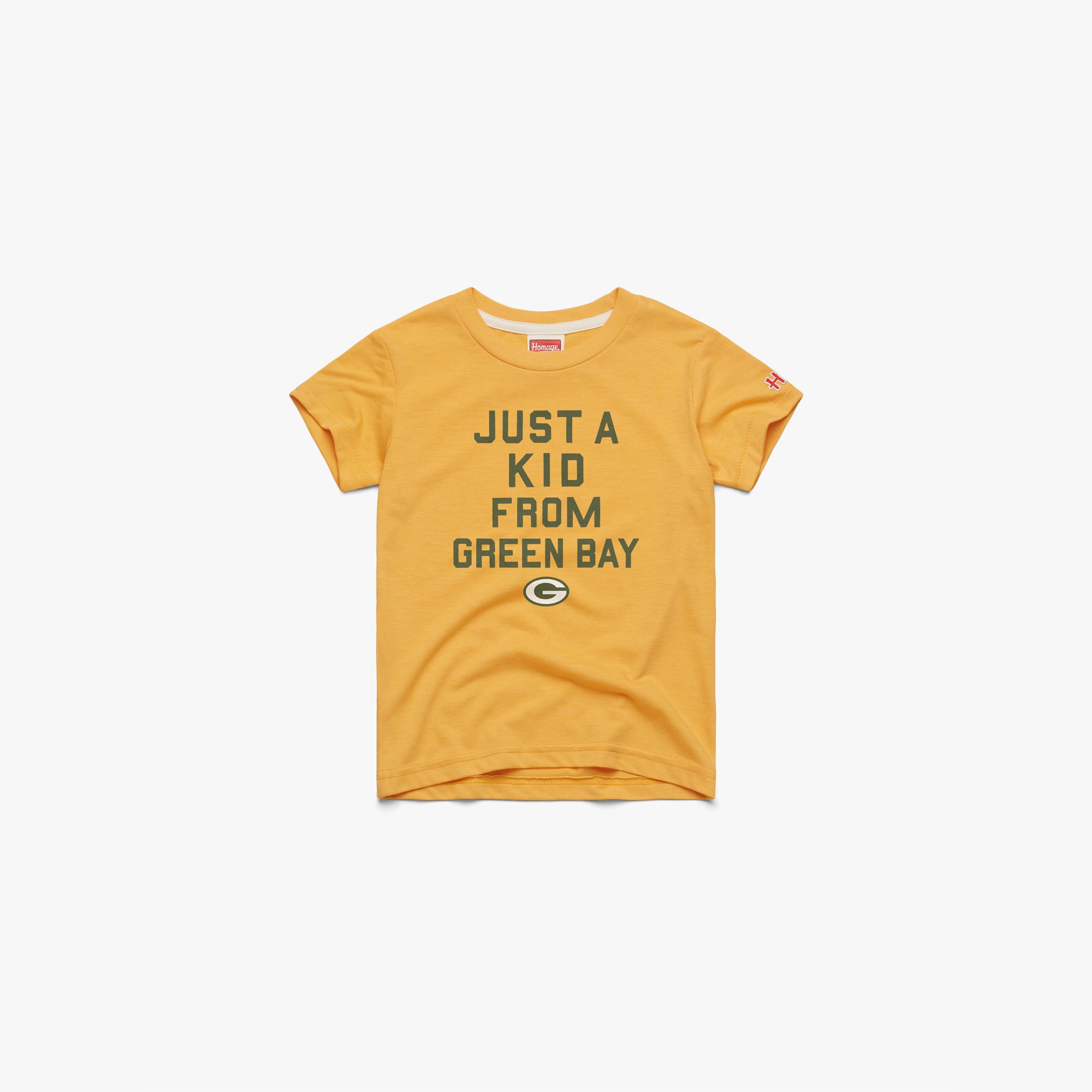 Youth Green Bay Packers Just A Kid From Green Bay 03011986312 Gold Flat.jpg Youth Green Bay Packers Just A Kid From Green Bay