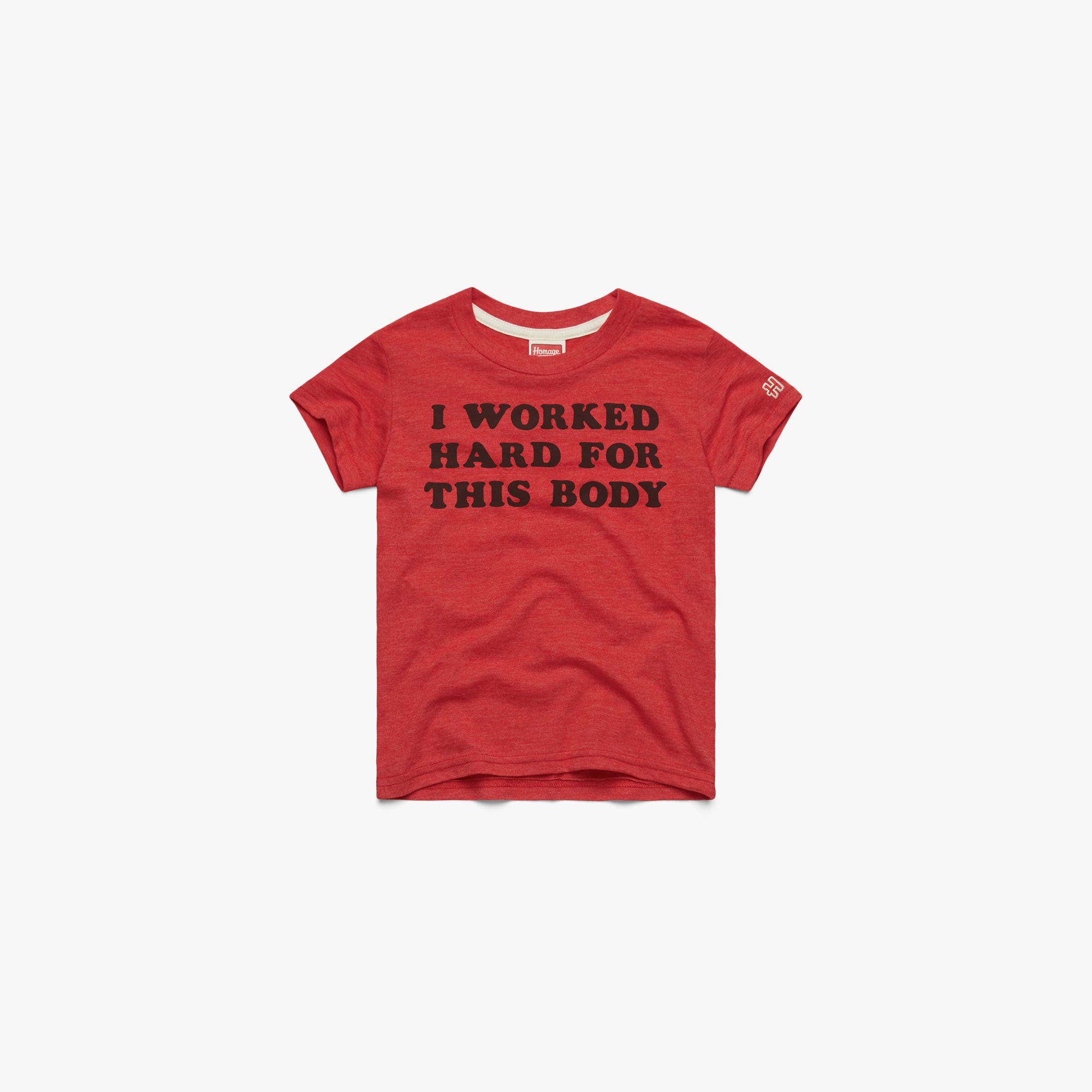 Youth I Worked Hard For This Body 03011233317 red flat.jpg Youth I Worked Hard For This Body