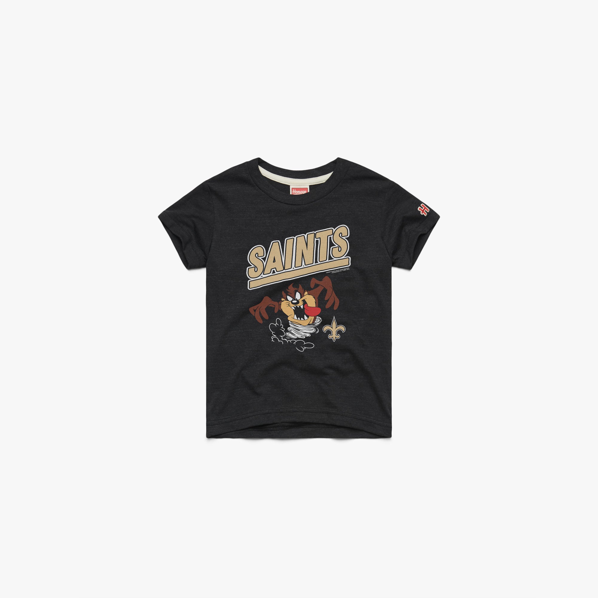 Youth Looney Tunes Taz x New Orleans Saints 03012160930 Charcoal Flat.jpg Youth Looney Tunes Taz x New Orleans Saints