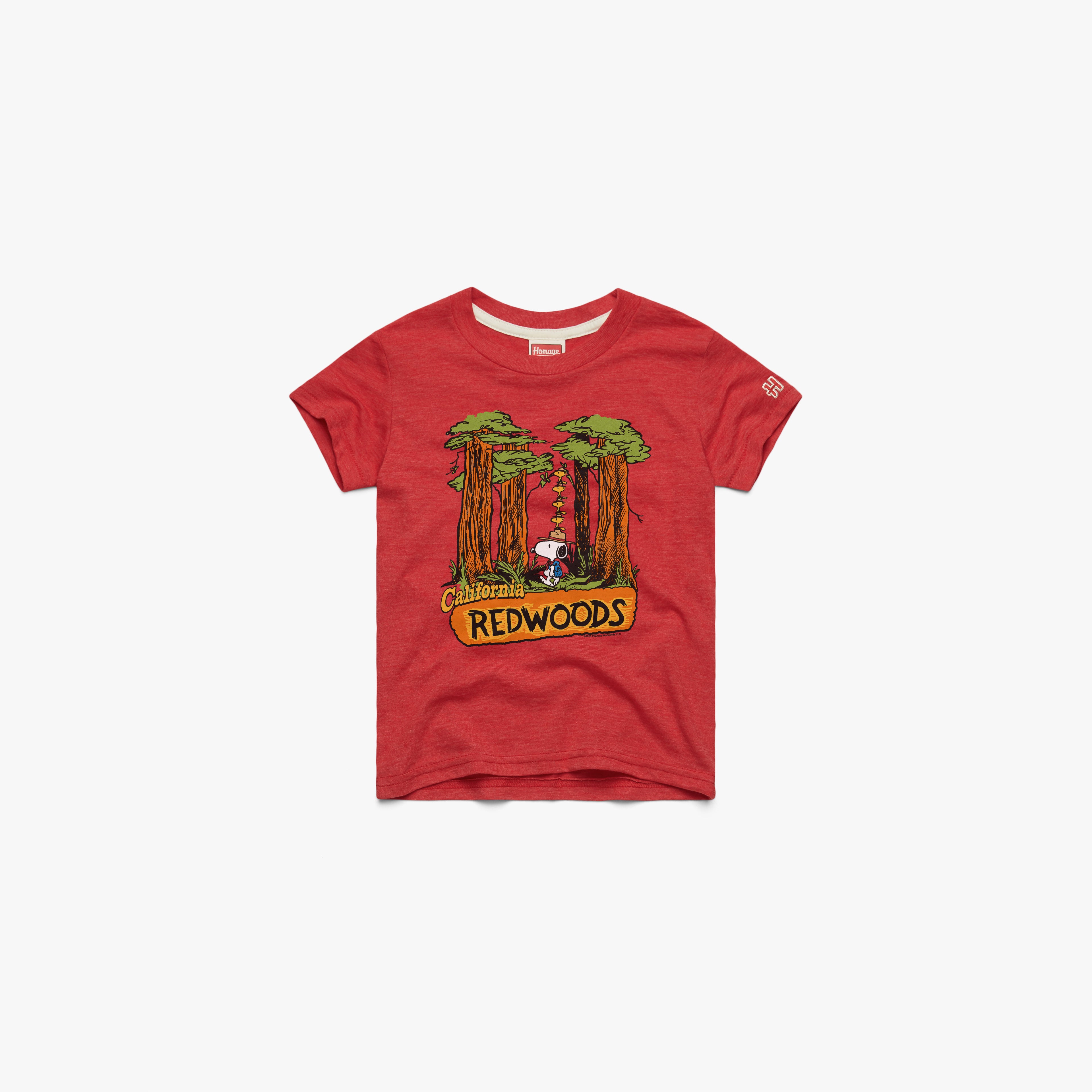 Youth Peanuts Snoopy x California Redwoods 03012461417 Red Flat.jpg Youth Peanuts Snoopy x California Redwoods