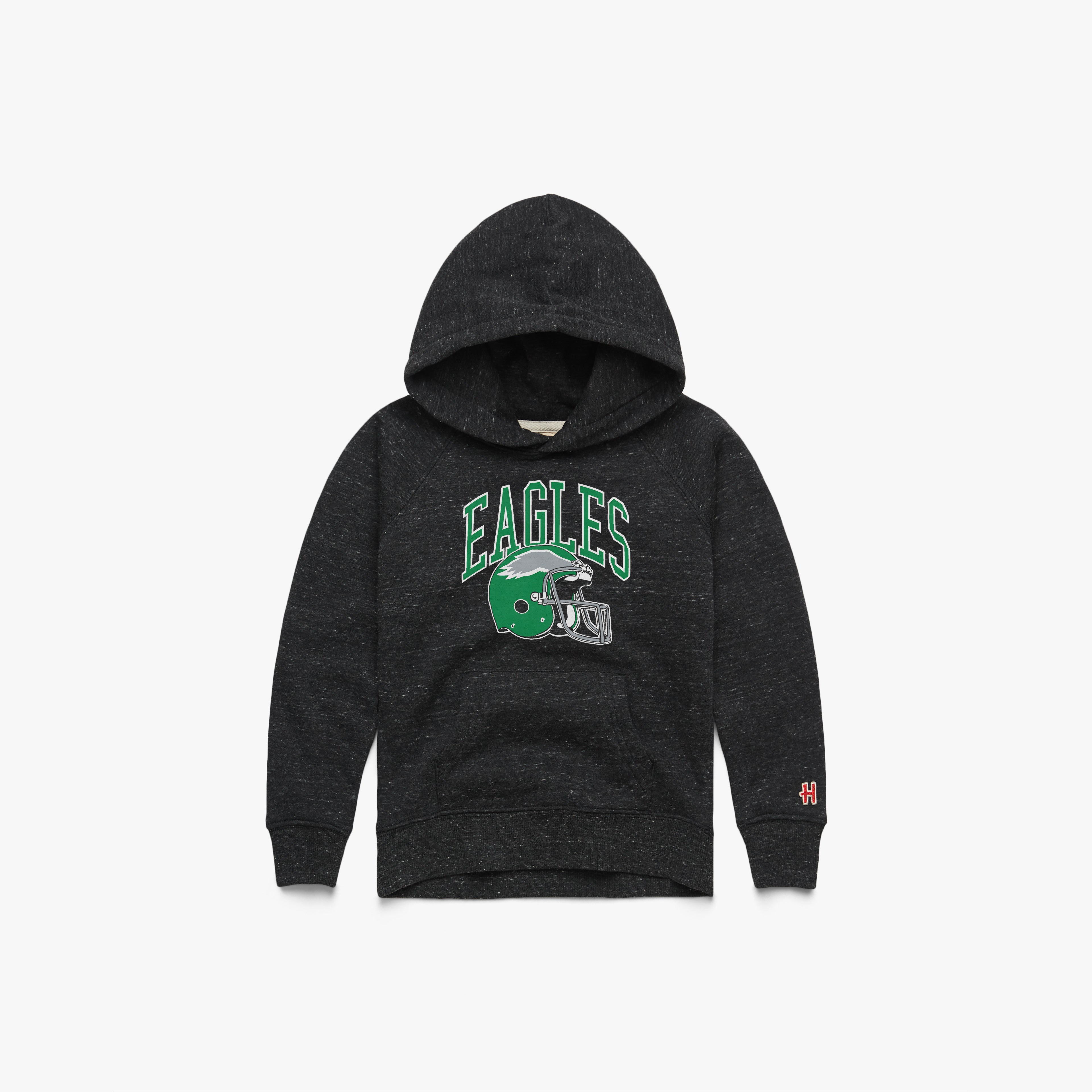 Youth Philadelphia Eagles Helmet Retro Hoodie 03162362211 Charcoal Flat.jpg Youth Philadelphia Eagles Helmet Retro Hoodie