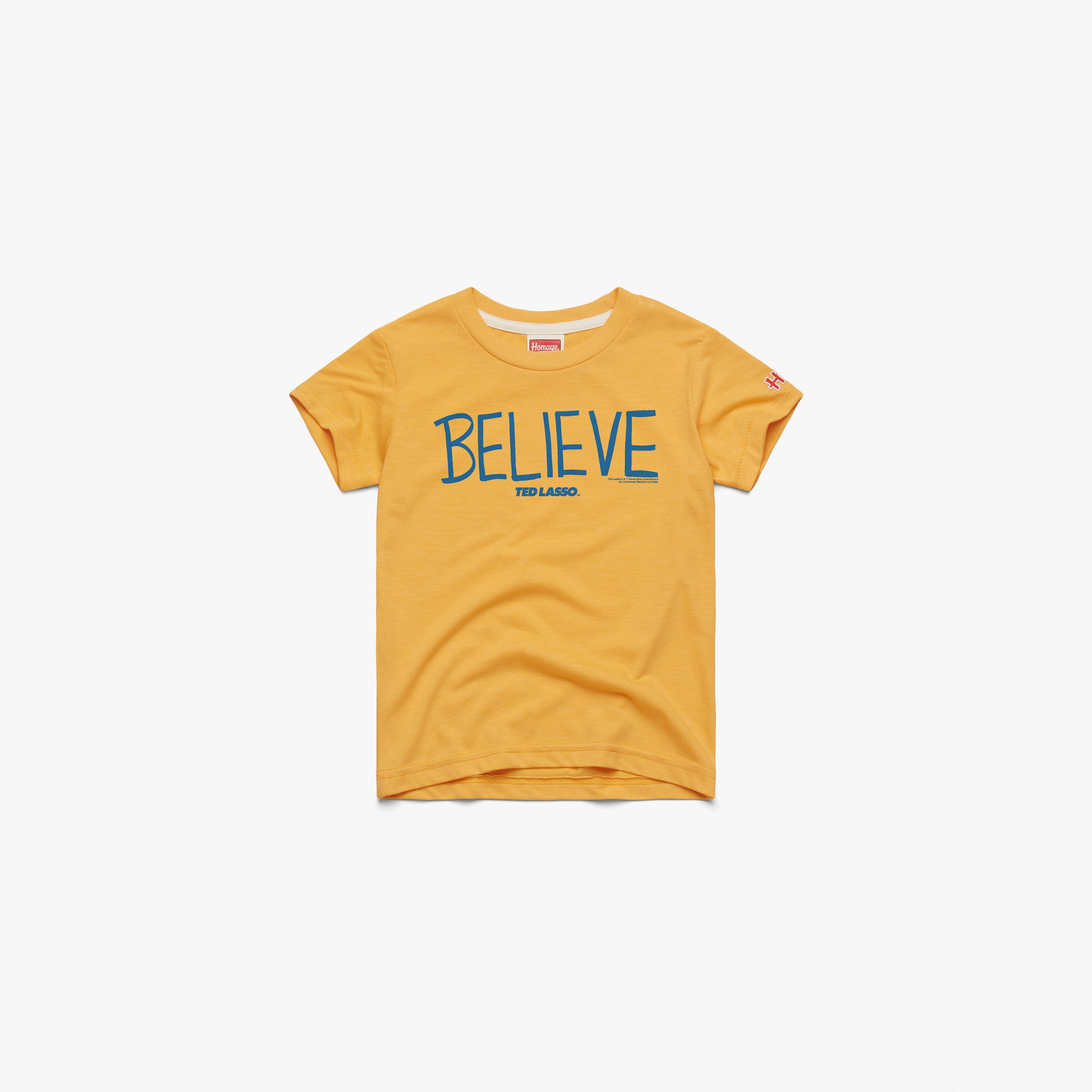 Youth Ted Lasso Believe 03012338812 Gold Flat.jpg Youth Ted Lasso Believe