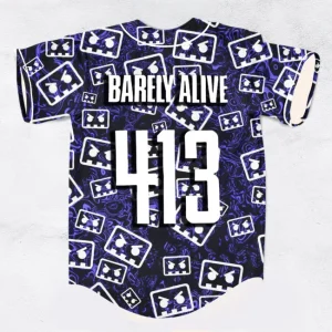 Barely alive rave baseball jersey for edm festivals - Image 1
