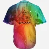 Beautiful colorful rainbow marble nebula space liquid stranger wakaan baseball jersey for EDM festivals - Image 2
