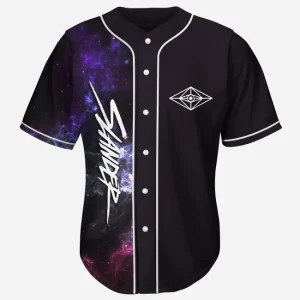 Beautiful marble nebula space excision slander baseball jersey for EDM festivals - Image 1