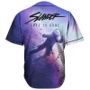 Beautiful purple nebula space slander baseball jersey for EDM festivals - Image 1