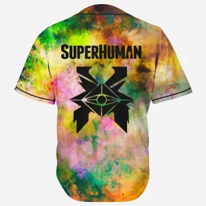Beautiful textured grunge pattern excision illenium seven lions slander superhuman baseball jersey for EDM festivals - Image 1