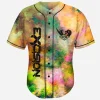 Beautiful textured grunge pattern excision illenium seven lions slander superhuman baseball jersey for EDM festivals - Image 2