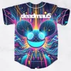 Deadmau5 neon colors rave baseball jersey for edm festivals - Image 1