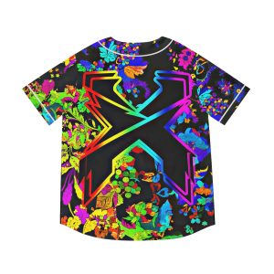 Excision Psychedelic Flower Design Rave Baseball Jersey EDM - Image 1